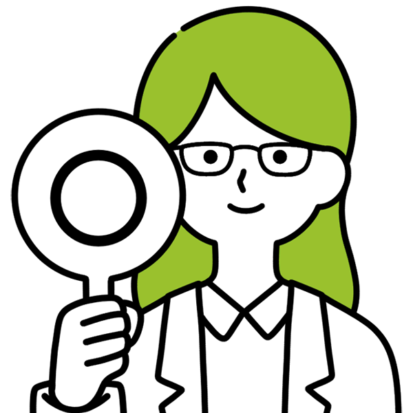 こちら側に◯のパネルを向ける女性の図